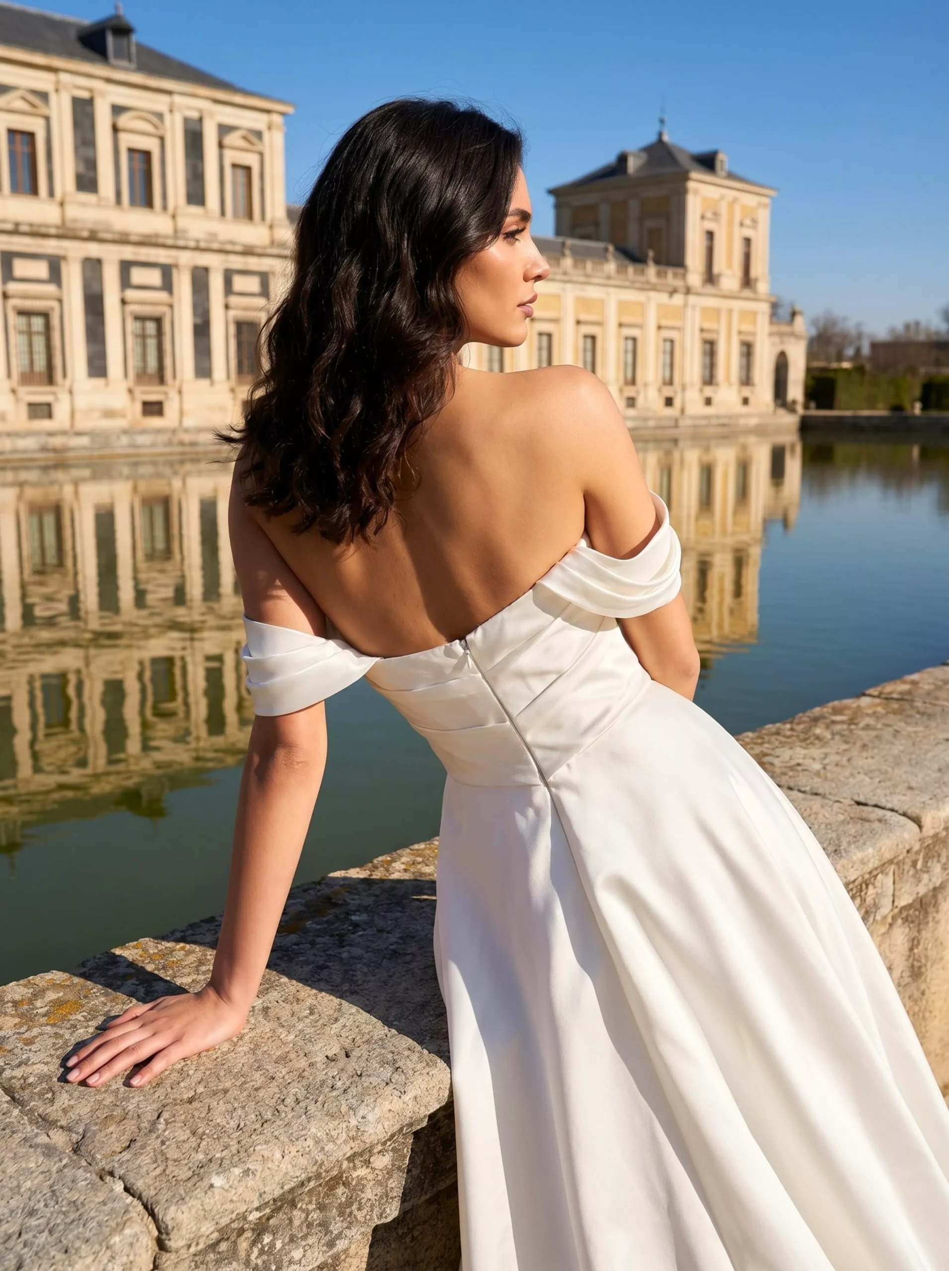 vestido-novia-oliva-sedkacouture-crepé-escotepalabradehonor-espaldaenv-detallespalda-sedkanovias