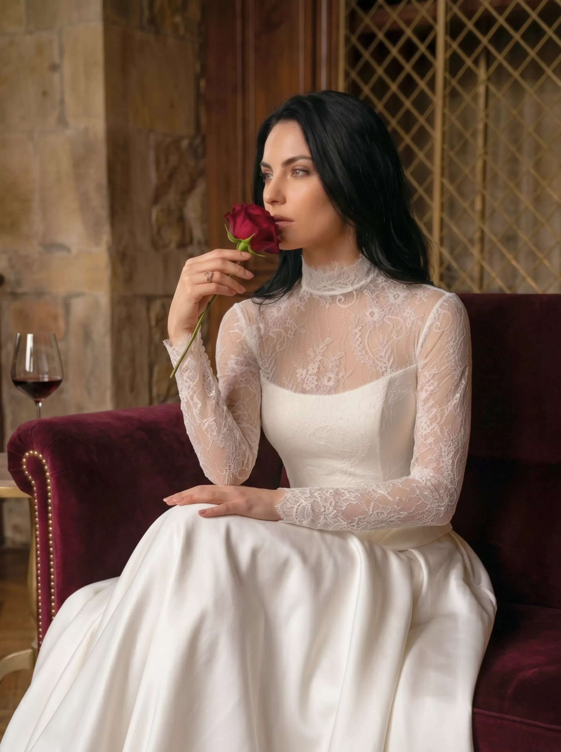 vestido-novia-onda-sedkacouture-crepé-escotepalabradehonor-espaldaenv-detallechaqueta-sedkanovias